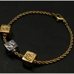 VERSACE Medusa Cube Gold Tone Bracelet Logo 6.5 inches